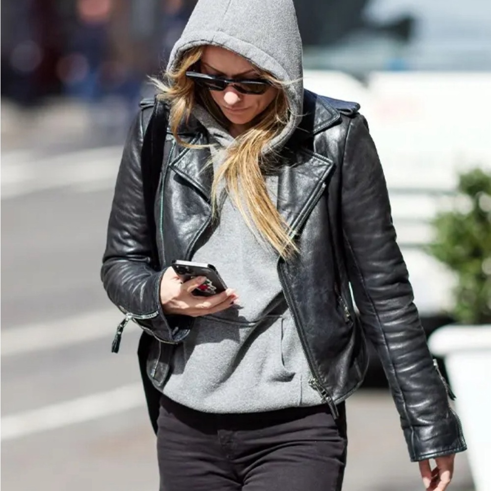 Balenciaga leather bike jacket size 40